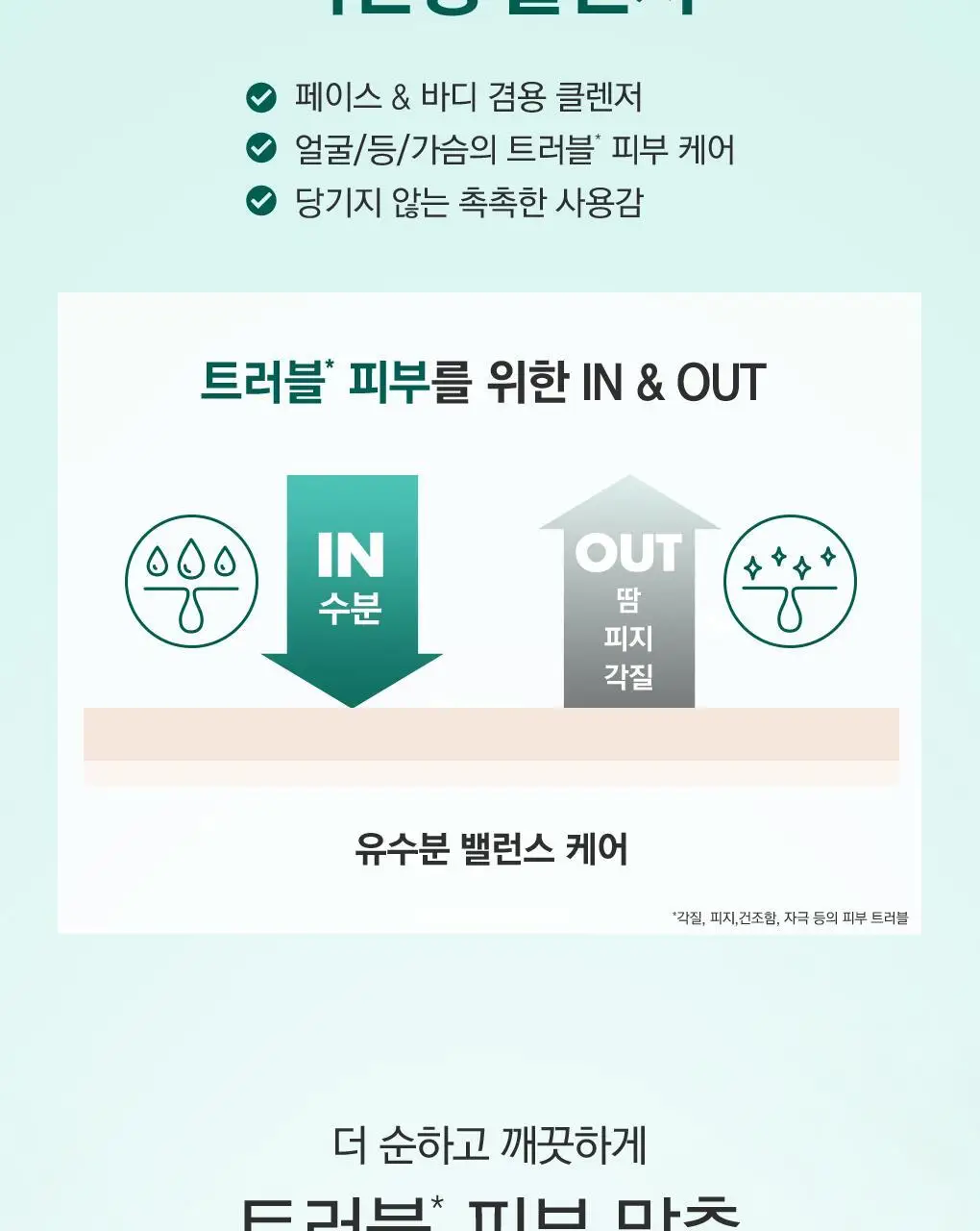 [트러블*케어 클렌저] 유리아쥬 이제악 클렌징 젤 500ml 상세페이지 7